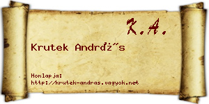 Krutek András névjegykártya